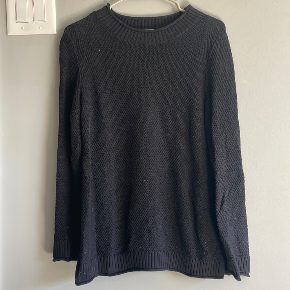 Karen Scott black mock neck sweater